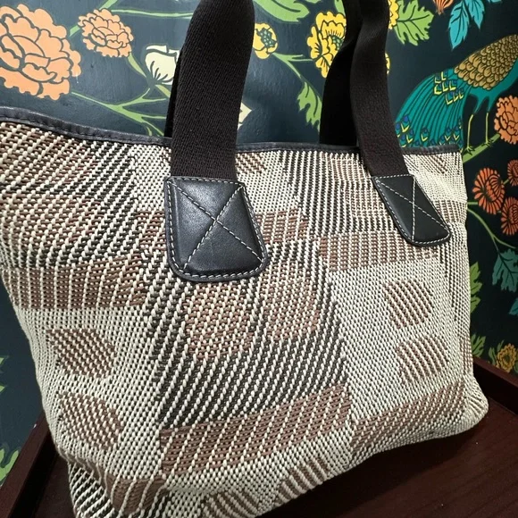 Bally Beige Vintage Woven Canvas Monogram Tote Bag - Made in Italy - Picture 5 of 11